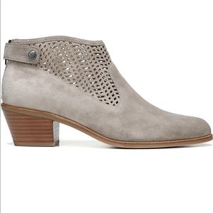 Via Spiga Chrissy Grey Suede Cutout Booties